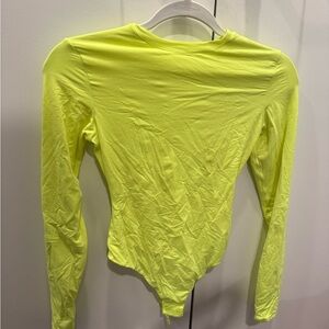 Skims Neon Yellow Long Sleeve Bodysuit